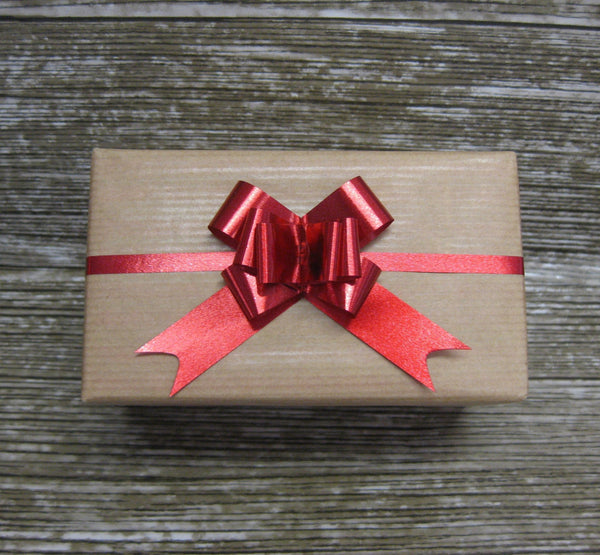 Small Metallic Red Pull Bow