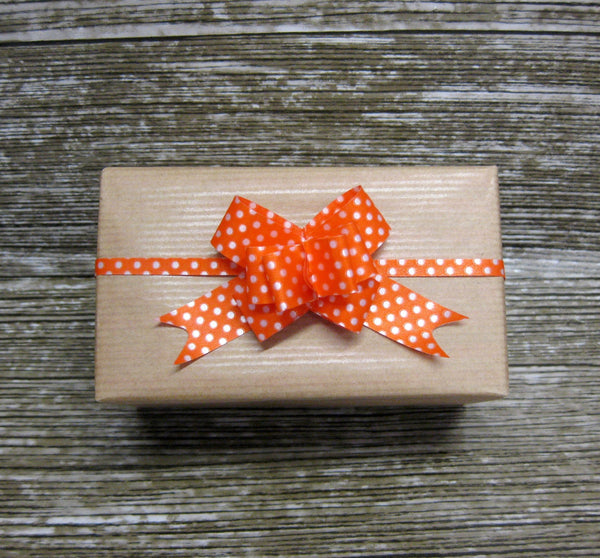 Small Orange Pull Bows-Polka Dot Bows