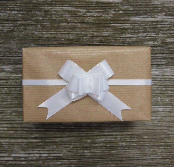Small White Pull Bows-Small White Xmas Bows