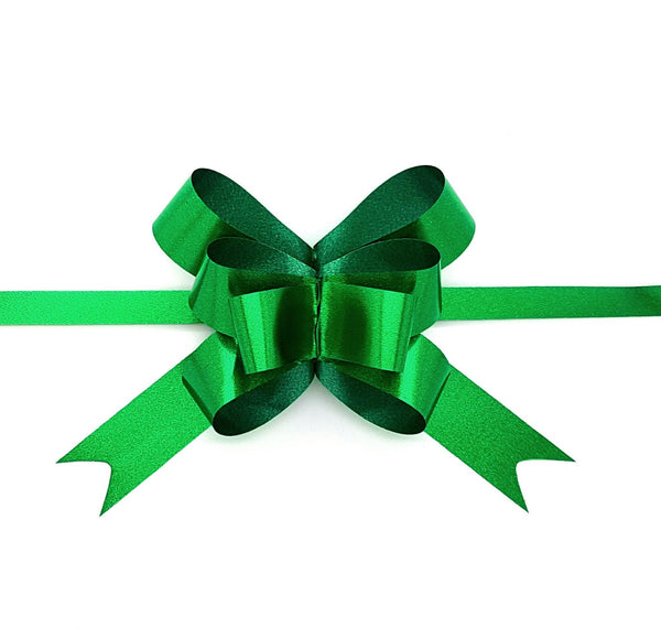 Metallic Green Pull Bows
