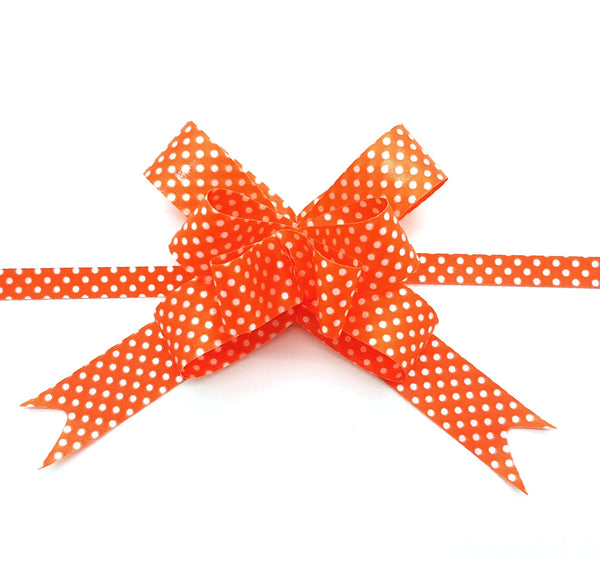 Orange Gift Bow-Polka Dot Bow