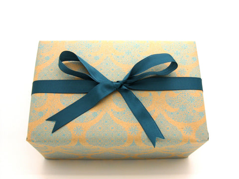 Recycled Xmas Gift Wrap Turquoise-Christmas Wrapping Paper