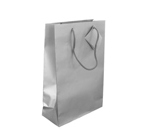 Silver Gift Bag-Cord Handle Shopper Silver