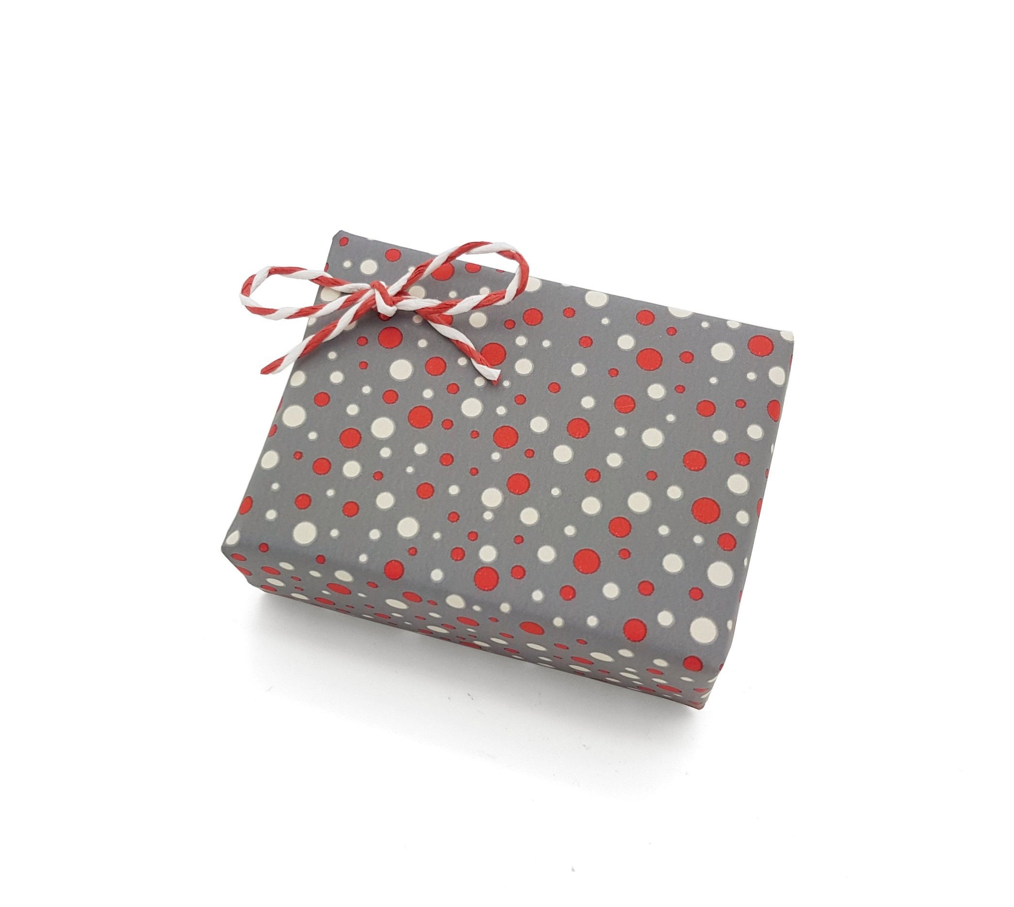Cute Xmas Gift Wrap Matte Grey Sprinkle Design