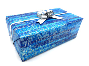 Vibrant Blue Ombre Stripe Wrapping Paper