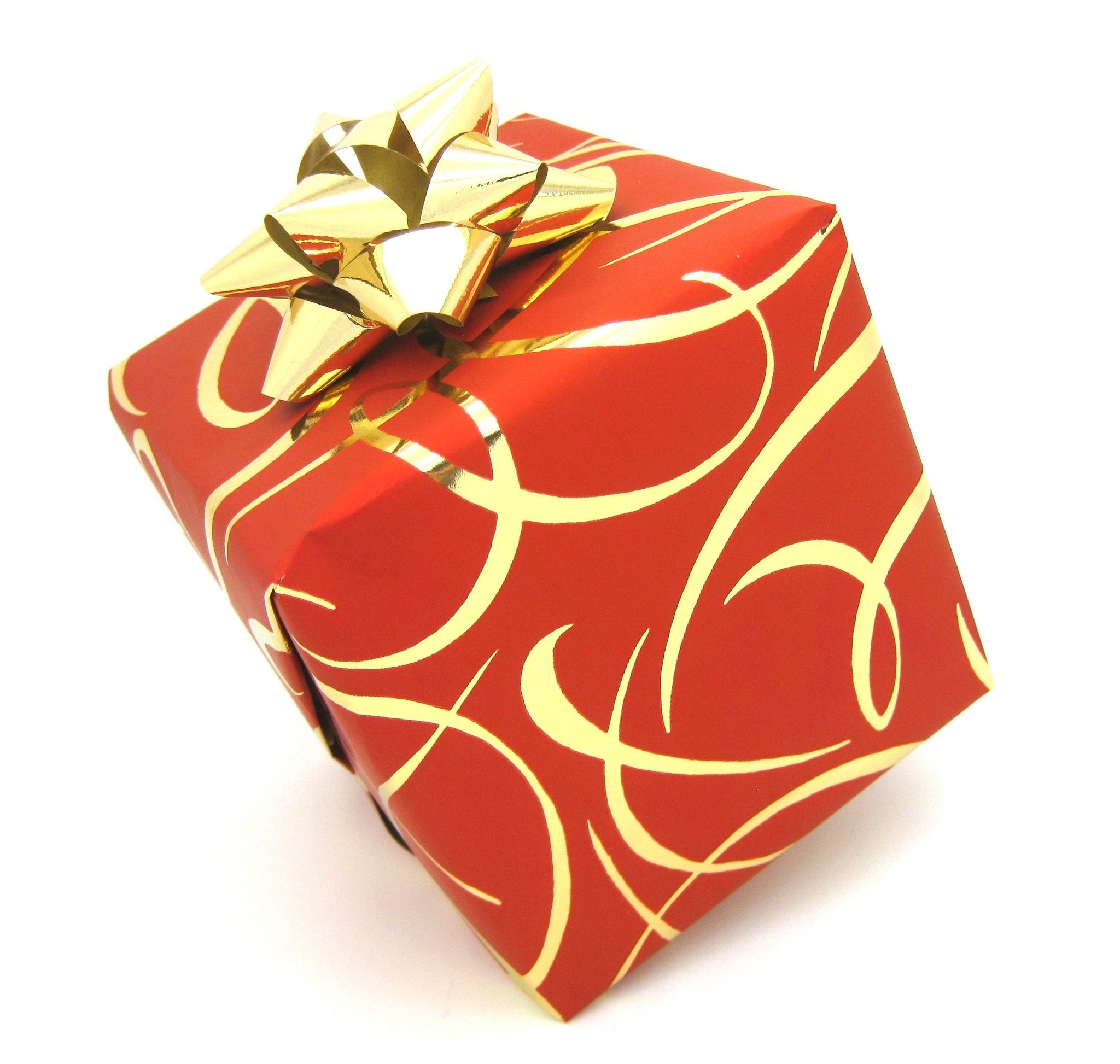 Red and Gold Ribbon Wrapping Paper-Red Xmas Counter Roll