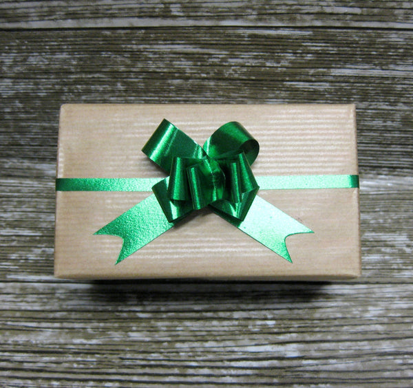 Metallic Green Pull Bows - Pack of 50 - Hallons