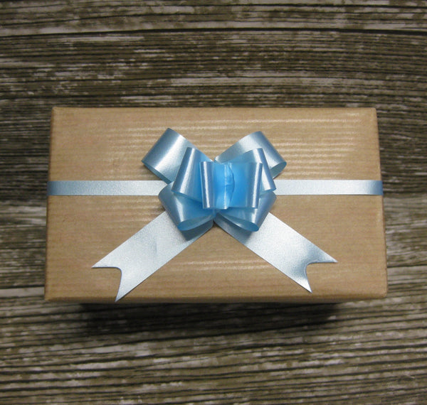 Small Pastel Blue Gift Bow-Baby Blue Pull Bow