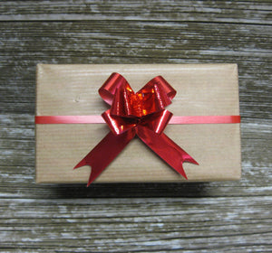 Small Shiny Red Pull Bows-Small Red Christmas Bows
