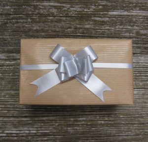 Small Pastel Silver Pull Bows-Pale Grey Pull Bows