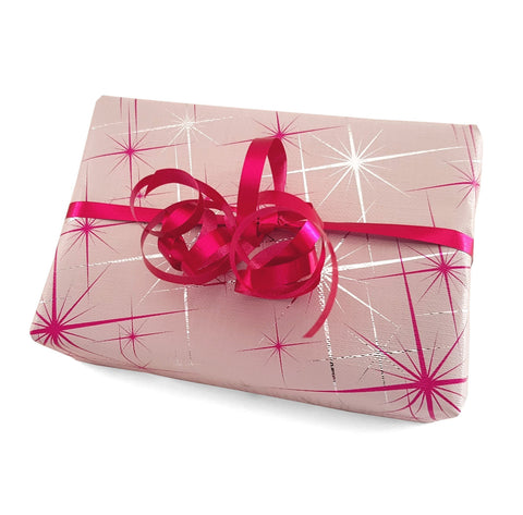 White Xmas Gift Wrap Paper-Hot Pink Design Wrapping Paper