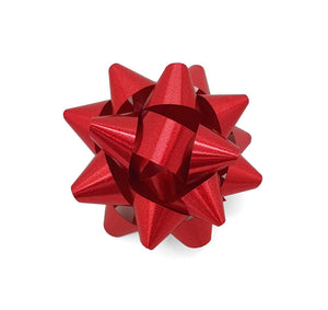 Matte Metallic Red Star Bow-Deep Red Gift Bow
