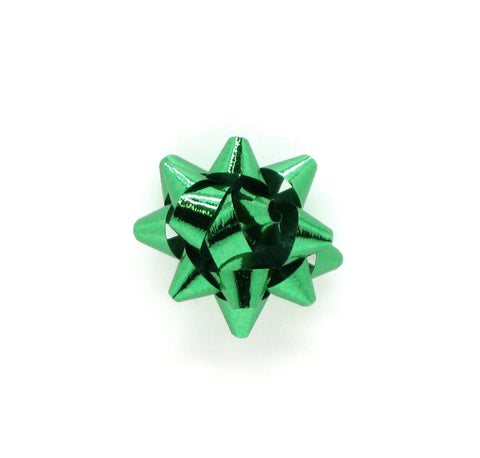 Shiny Green Mini Star Bow-Tiny Green Xmas Bows