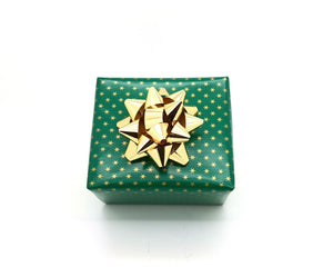 Glossy Green and Gold Stars Wrapping Paper-Green Xmas Wrap