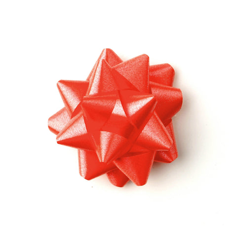 Red Star Bows-Red Self-adhesive Bows-Xmas Bows