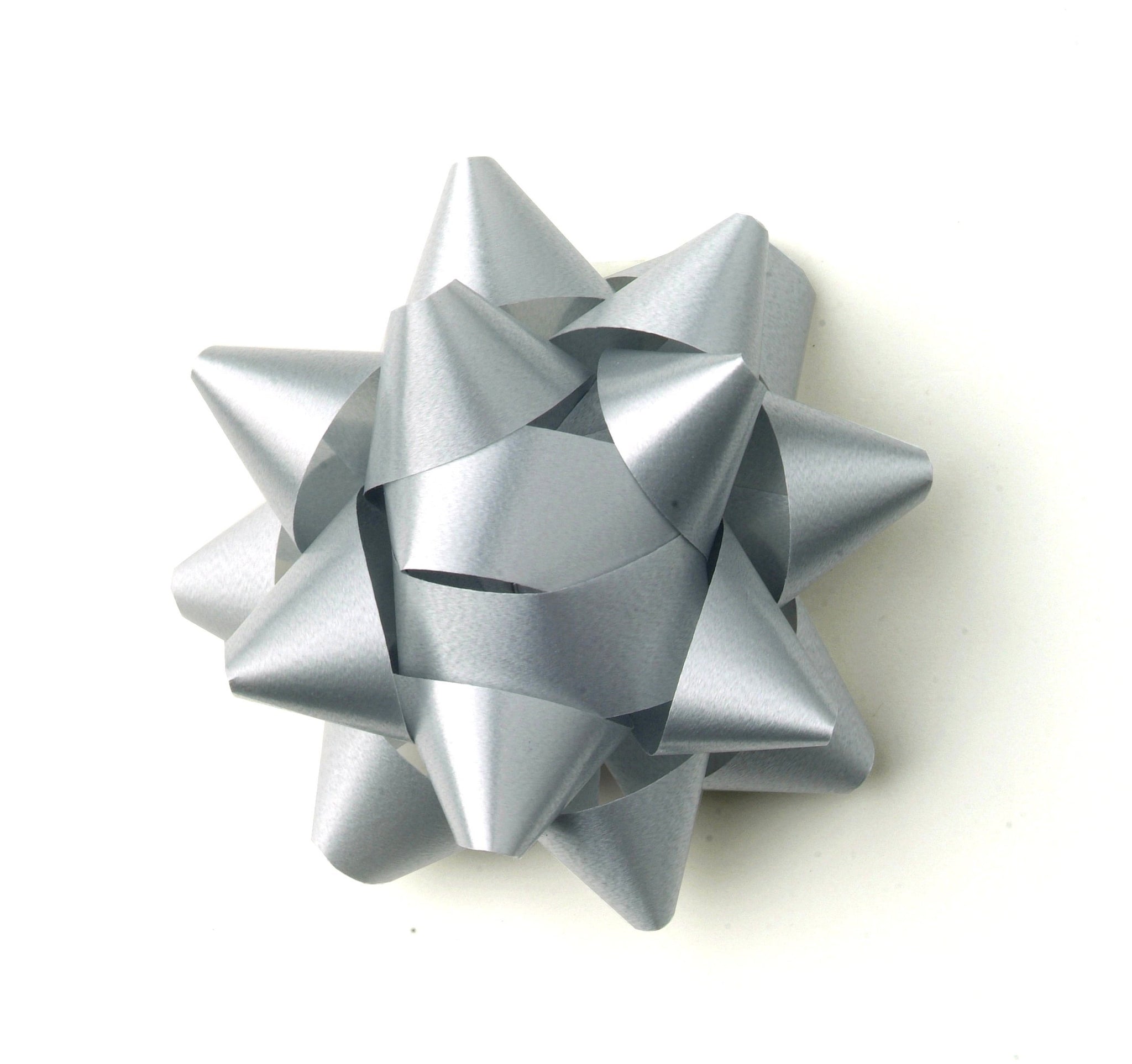 Pastel Silver Star Bow-Pale Grey Bow-Self-adhesive Grey Bow