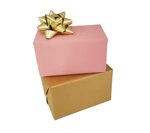 Pastel Pink & Gold Matte Reversible Gift Wrap Counter Roll