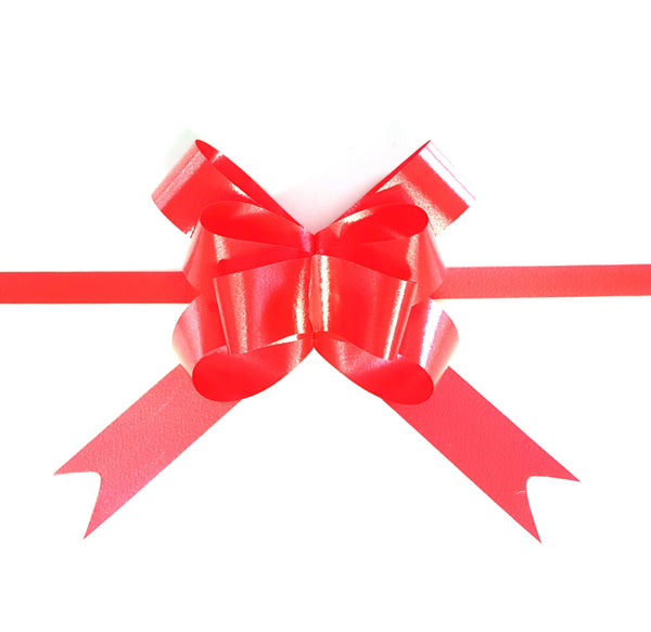Red Pull Bow-Red Xmas Bow-Pastel Red Pull Bow