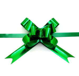 Shiny Green Pull Bows-Green Christmas Bows