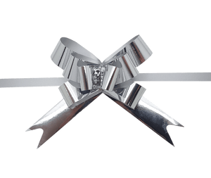 Shiny Silver Pull Bows-Silver Pull-up Bows