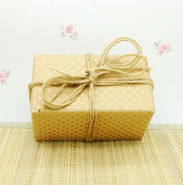 Reversible Gift Wrap Roll Recycled Gold Dot/Stripe - Hallons