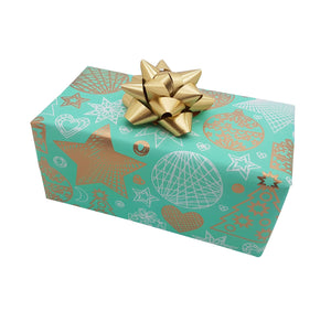 Pastel Teal Xmas Wrapping Paper-Counter Roll Teal Xmas